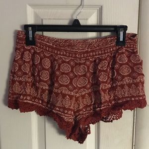 Red/orange flowy shorts